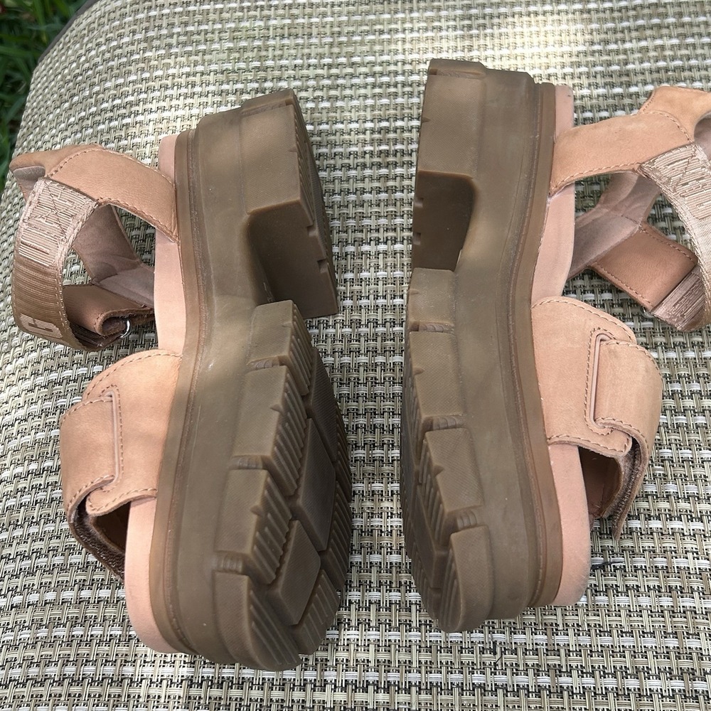 UGG Women's Ashton Ankle Size 8 Leather Platform Sandals 9.5